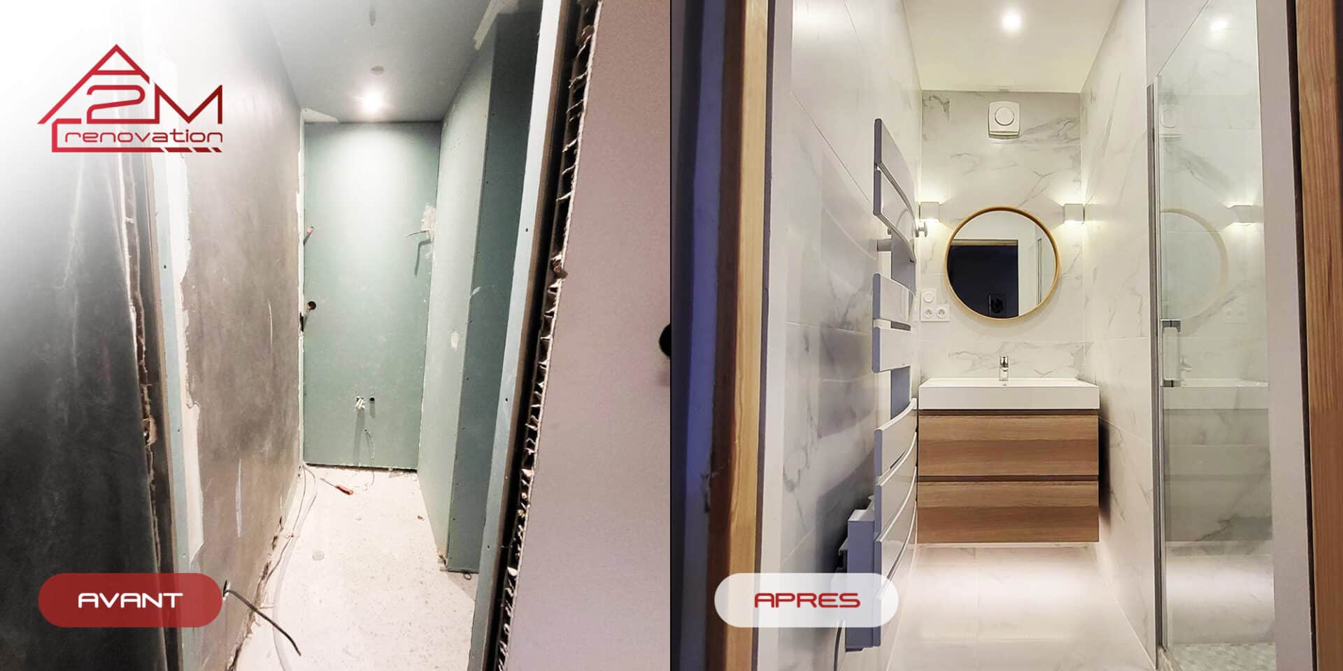 Rénovation salle de bain sur Lagarde-Paréol avant apres