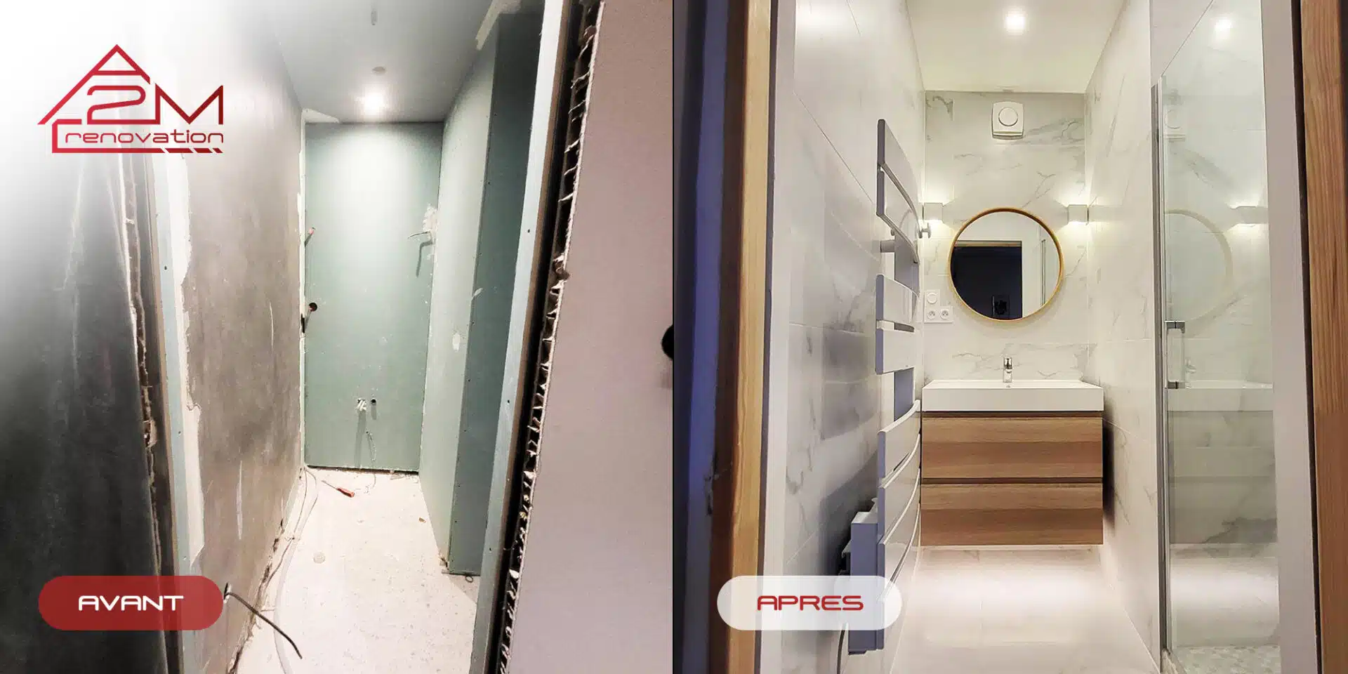 Rénovation salle de bain sur Lagarde-Paréol avant apres