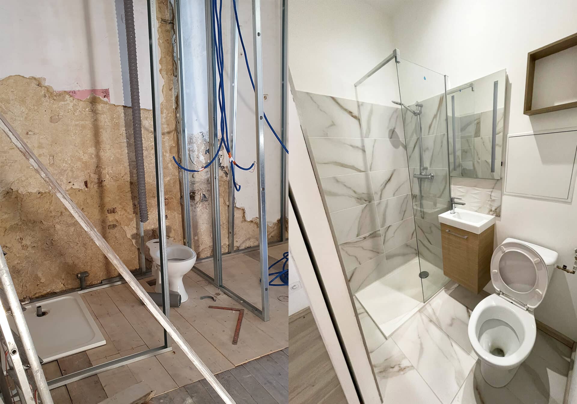 Rénovation totale d'un immeuble sur Orange avant apres