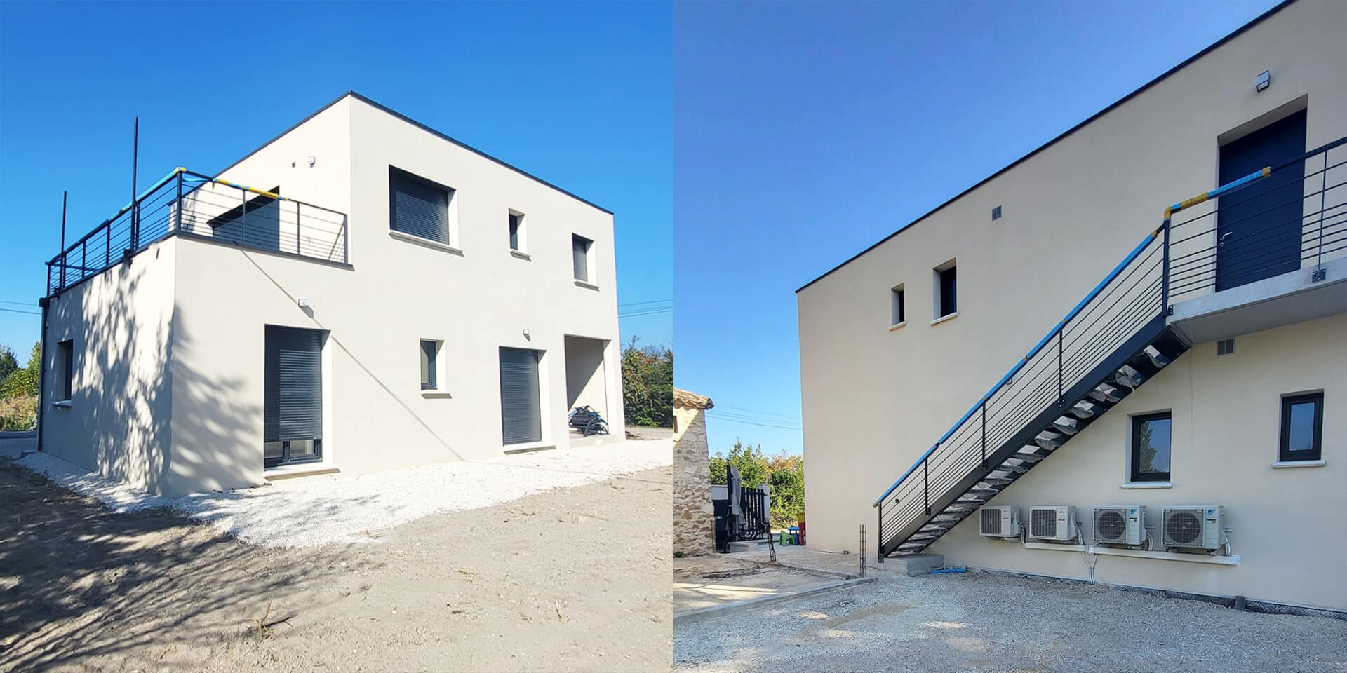 creation-dune-facade-a-saint-saturnin-des-avignon sur maison contemporaine
