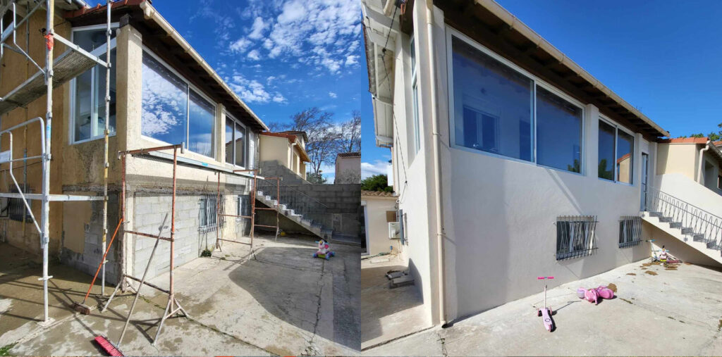 avant après rénovation de façade dans le Vaucluse