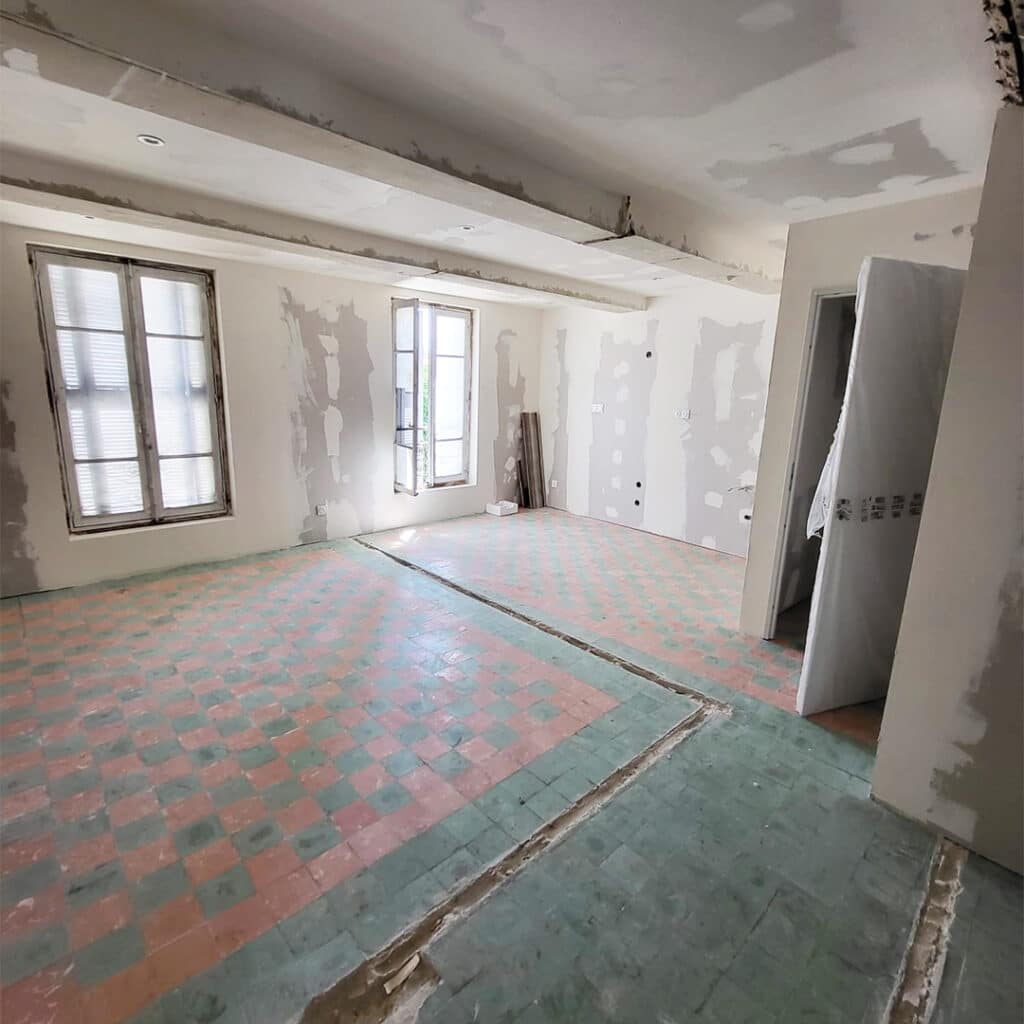 photo durant les travaux séjour 2
