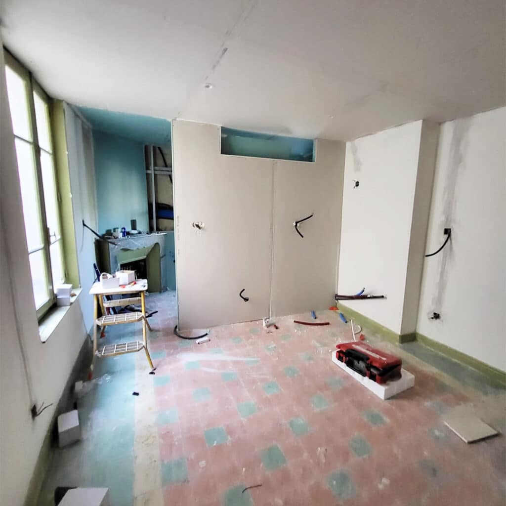 photo durant les travaux séjour