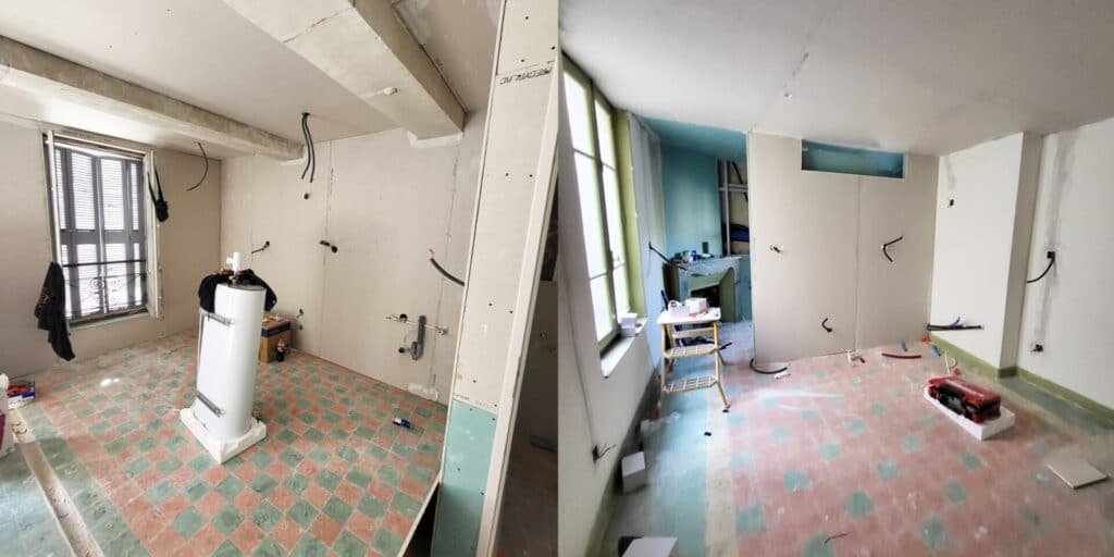 deux photo de l'aménagement Intérieur en Second Œuvre