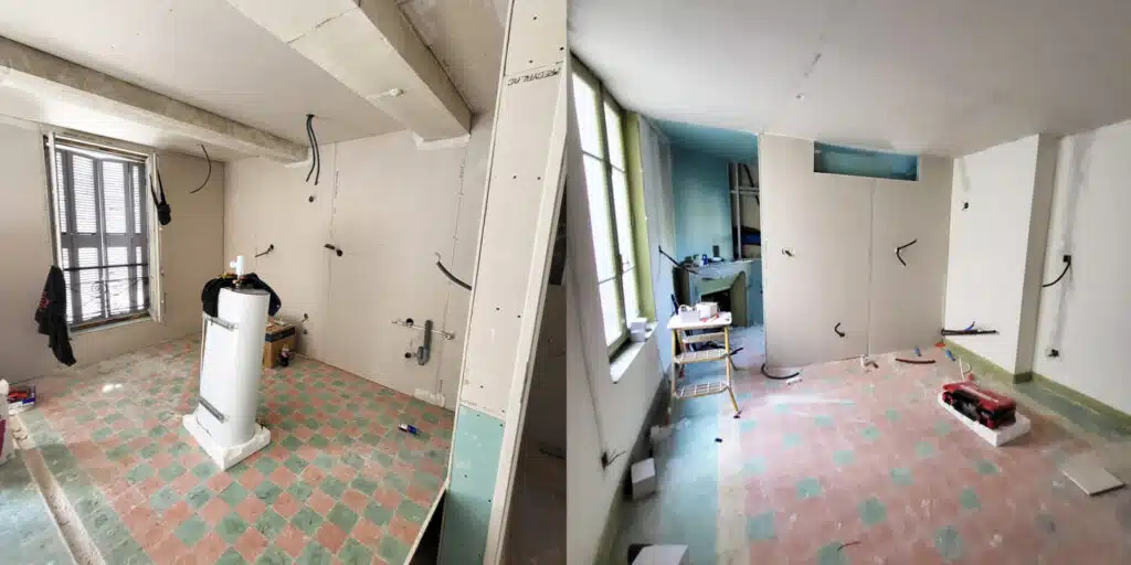 deux photo de l'aménagement Intérieur en Second Œuvre