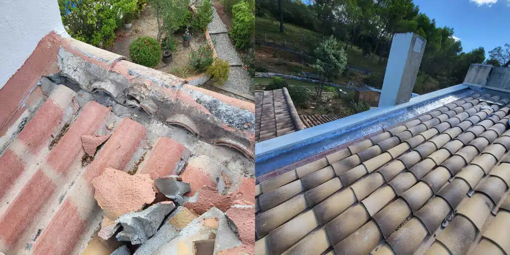 photo avant après rénovation de toiture dans le vaucluse